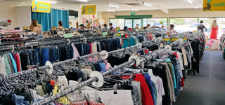 Photo of customers queuing for change rooms at Good Sammy Geraldton
