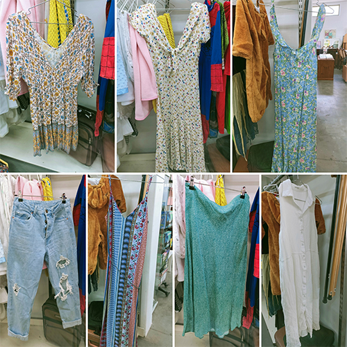 A collage of clothing found at the Gosnells clearance store