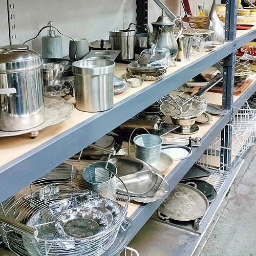 Shelves of kitchenware