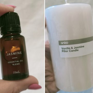 Essential oil - jasmine scented with white candle