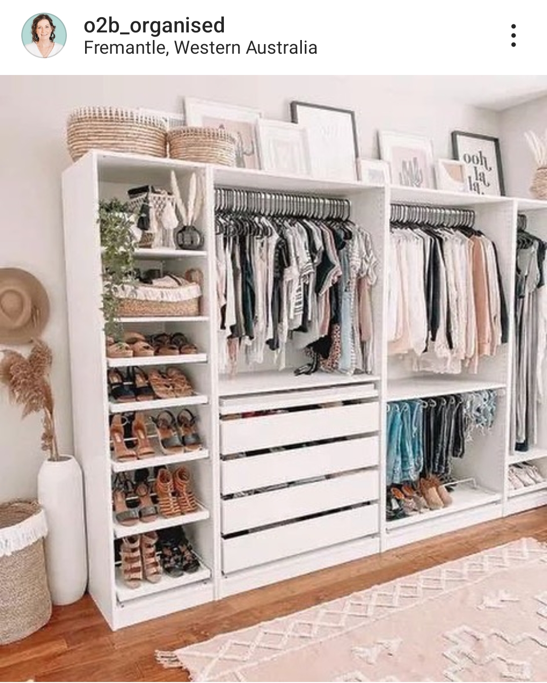 Clothes in wardrobe