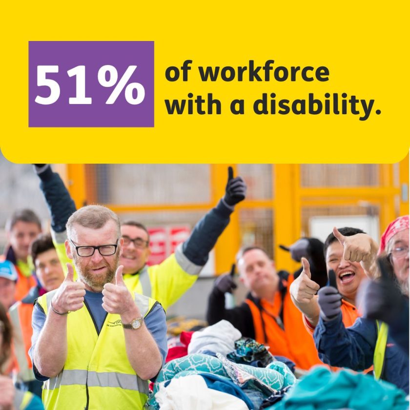 51 per cent of workforce with a disability.