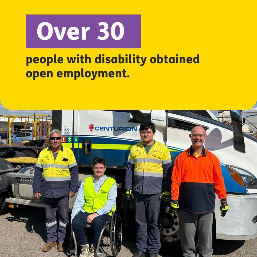 Over 30 people with disability obtained open employment.