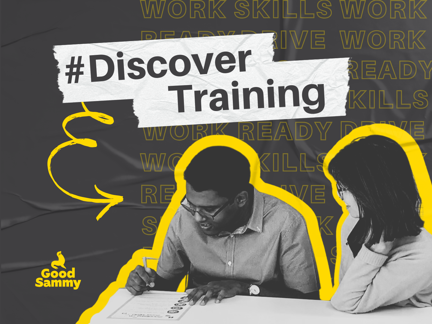 Teacher and student working together with the words "Discover Training".
