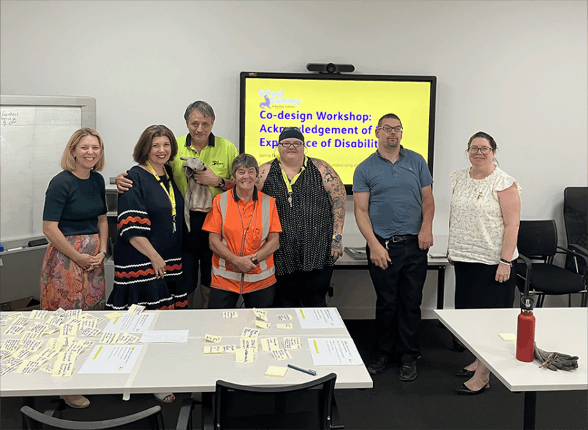 Some of the members of LEHAC and Good Sammy employees who co-designed the Lived Experience of Disability Statement.