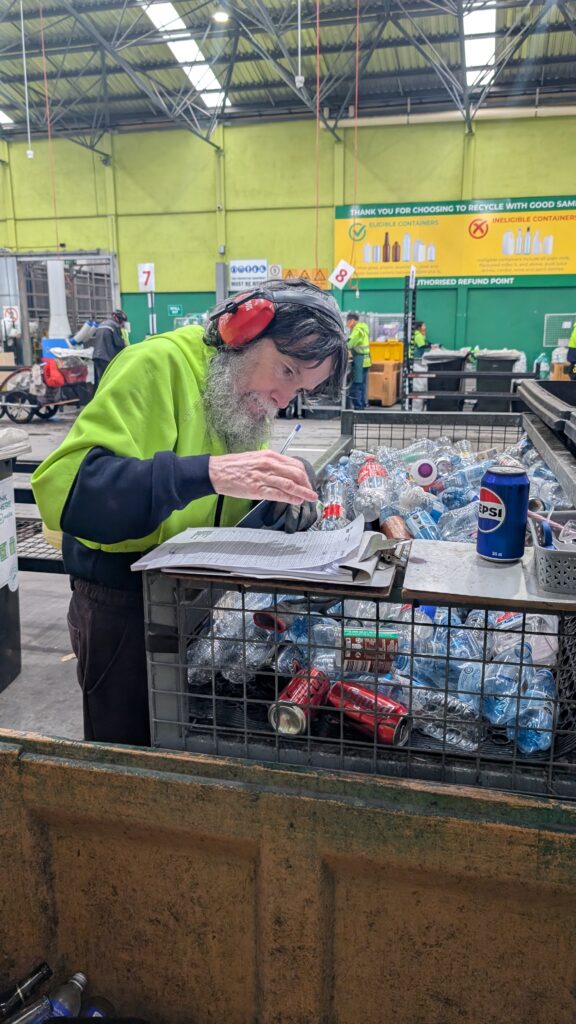 Nick working at Good Sammy Containers for Change