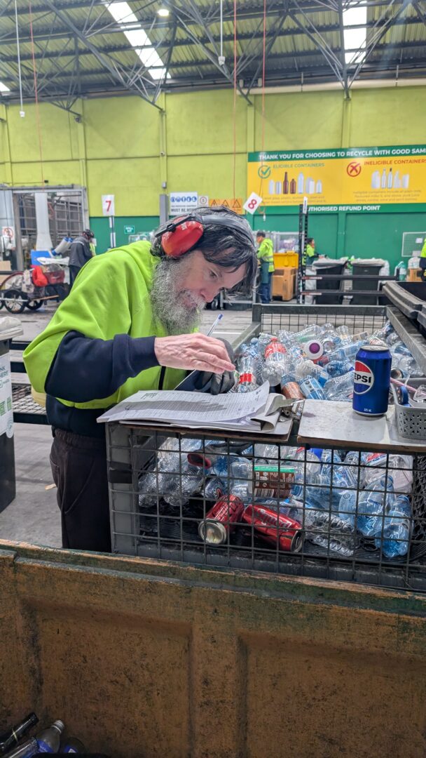 Nick working at Good Sammy Containers for Change