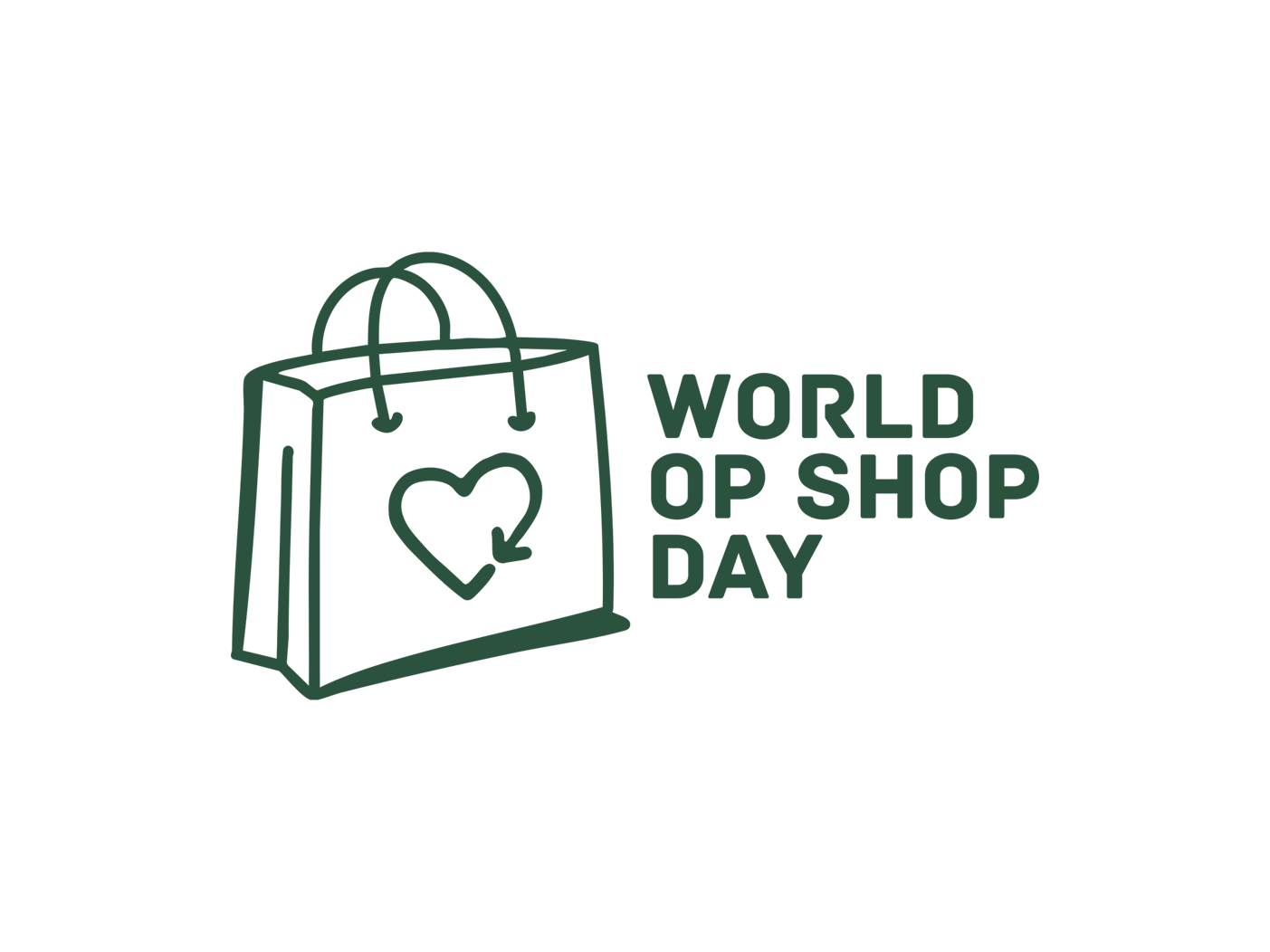 World Op Shop Day logo in green