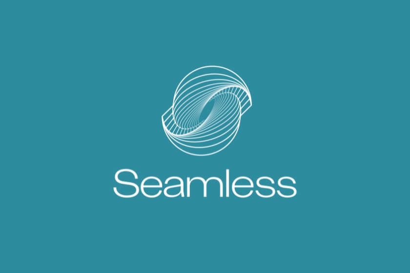 Seamless logo on blue background